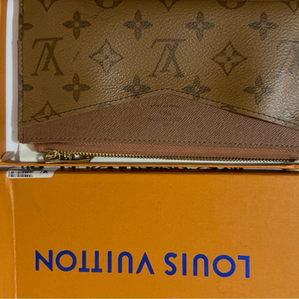 Louis Vuitton Monogram Canvas Zip Wallet in Brown and Tan